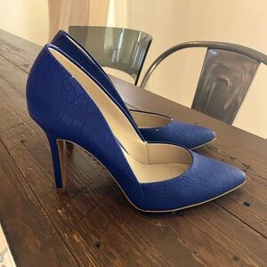 Aldo Faux Snake Skin Cobalt Blue Pointed Toe Stiletto Pumps Heels